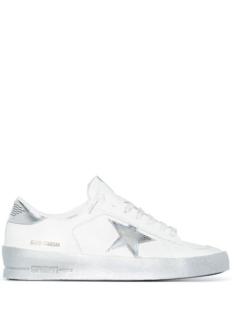 White and silver-tone Stardan low-top sneakers - women